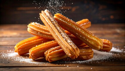 Delicious churros dusted with sugar
