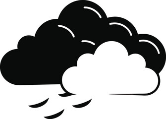 Windy Weather Black and White Cloud Illustration