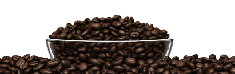 Coffee Beans Transparent Background Isolated in Bowl. Ready for Your Design