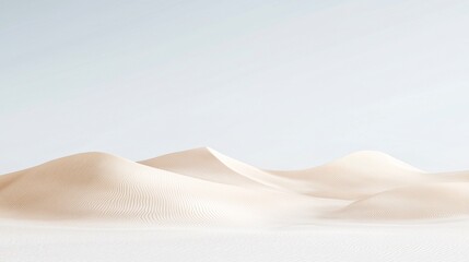 Smooth Rolling Sand Dunes Under a Pale Sky