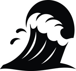 Powerful Ocean Wave Vector Illustration of a Crashing Wave