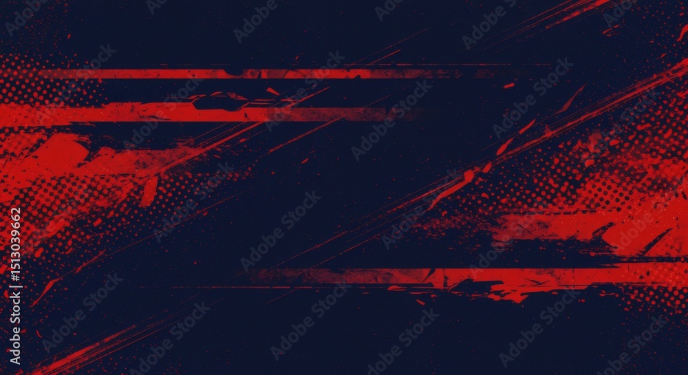Poster red grunge texture abstract graphic design with with halftone and distress feel.