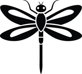Elegant Dragonfly Silhouette A Vector Graphic Illustration