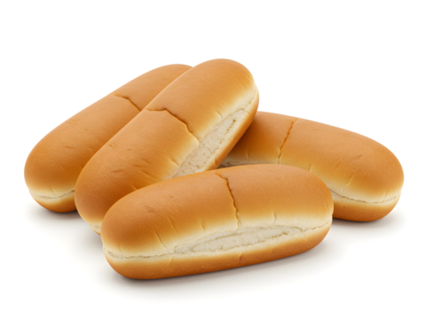 Perfectly baked burger and hot dog buns shown in high-resolution with soft textures and golden crusts, fully isolated on transparent or white background—ideal for menus, food packaging, and bakery adv