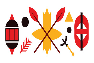 Indigenous Peoples Day Vector Poster Design with Symbols and Bold Typography.