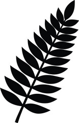 Elegant Black and White Fern Leaf Silhouette Botanical Illustration
