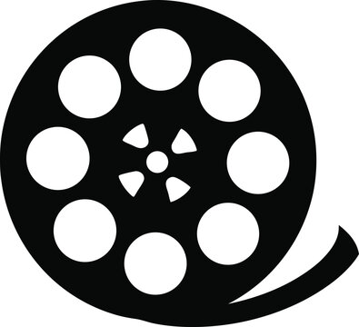 Film Reel Icon Classic Cinema and Movie Production Symbol