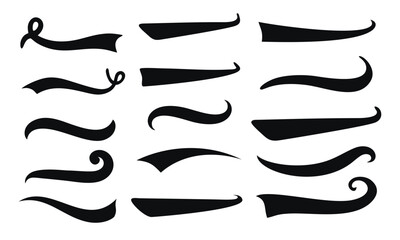 Typographic swash and swooshes tails. Retro swishes and swashes for athletic typography, baseball font. logo vector template