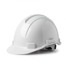 Fototapeta premium White hard hat isolated on white background for construction, industry, and safety use.