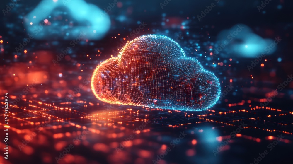 Aufkleber abstract cloud computing digital network