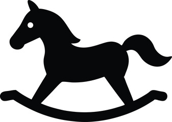 rocking horse toy silhouette vector