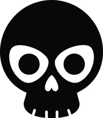 Simple Black Skull Illustration  A Minimalist Design of a Human Skull