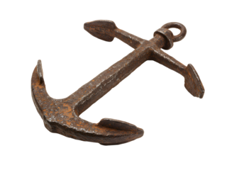 rusty anchor isolated on white