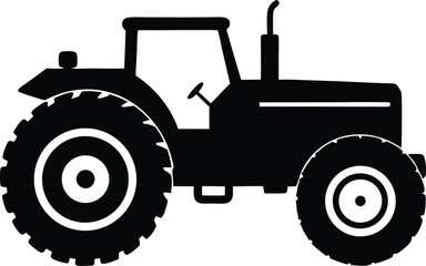 old tractor silhouette vector icon