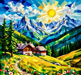 A sunny day in the mountains