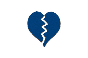 Blue paper cut into a heart shape placed on a transparent background.