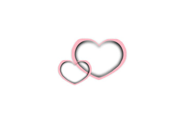 Pink paper cut into a heart shape placed on a transparent background.