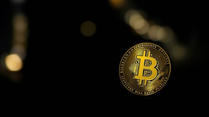 Digital Illustration Bitcoin vs. Dollar - A Blurred Bokeh Comparison