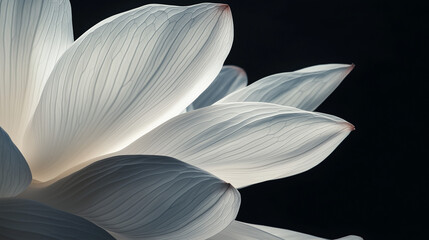 White Lotus Flower Close Up Dark Background