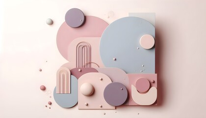 Elegant modern minimal background with pastel gradient layers of dusty mauve, soft rose, and pale sky blue, perfect for newborn announcements or Valentine cards with gentle glow