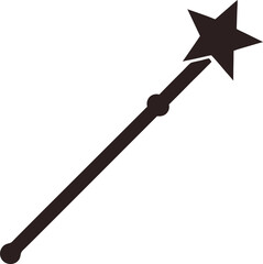 magic wand silhouette vector illustration icon on transparent background