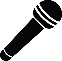 microphone vinyl ready silhouette vector illustration icon on transparent background