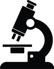 microscope silhouette vector illustration icon on transparent background