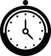 clock silhouette vector illustration icon on transparent background