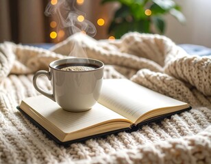 Cozy coffee and book