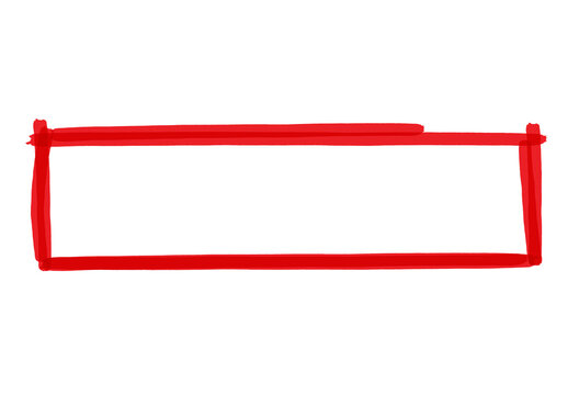 Red marker highlight rectangle shapes line frames, Highlighter hand drawing doodle, Red marker scribble decorative elements on transparent background