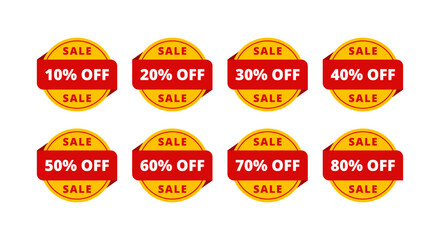 set of discount labels for  sale discount offer 