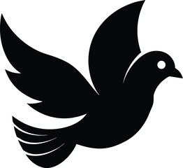 dove of peace silhouette vector illustration icon on transparent background