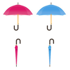 鮮やかな雨傘のイラスト