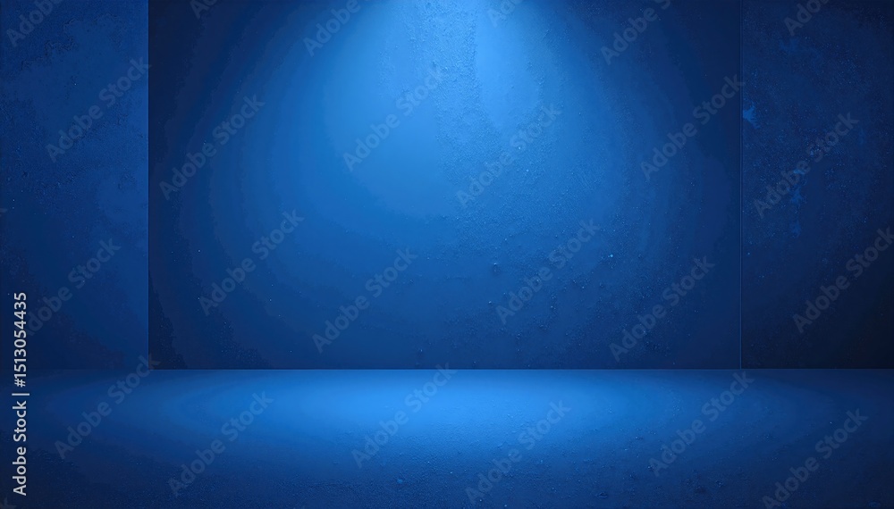 Poster a serene blue background illuminated by soft, warm light cascading from the top, creating a tranquil