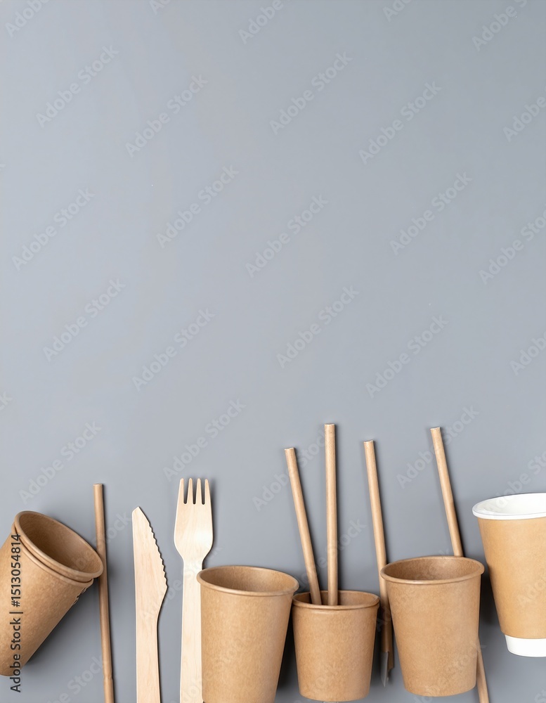 Poster a vibrant collection of colorful paper cups and matching spoons is artfully arranged against a textu