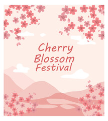 Elegant Cherry Blossom Festival Illustration Variations with Floral Details and Scenic Views-01