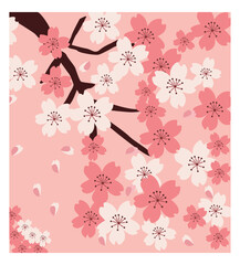 Elegant Cherry Blossom Festival Illustration Variations with Floral Details and Scenic Views-08