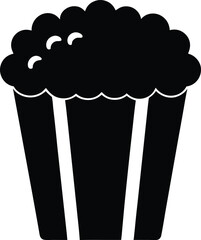 Popcorn silhouette vector illustration icon on transparent background
