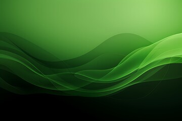 Fototapeta premium Green abstract background with wave shapes