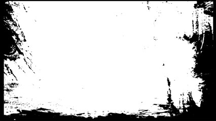 Grunge frame isolated vector black borders of rectangular shape with scratched rough edges on white background. Grungy