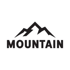 Fototapeta premium Black silhouette of mountains peaks landscape Vector, Black Mountain Logo Design