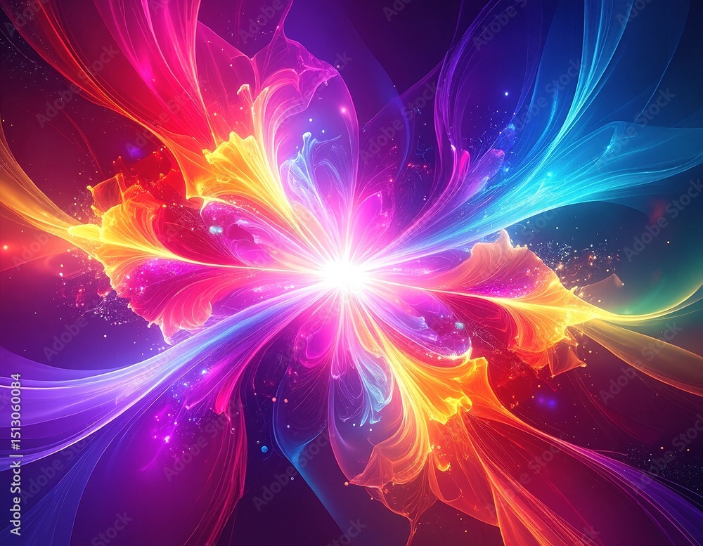 Aufkleber vibrant and dynamic abstract wallpapers featuring a blend of vivid colors and intricate patterns, pe