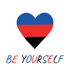 Colorful heart shape Polyamory pride flag Happy pride day LGBTQIA community Pride Month Vector hand drawn doodle for posters, stickers, logo, cards