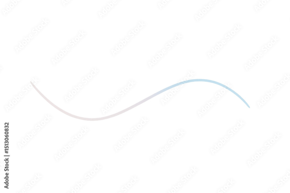 Poster pastel gradient wavy line flowing smoothly over transparent background, adding soft, elegant design 