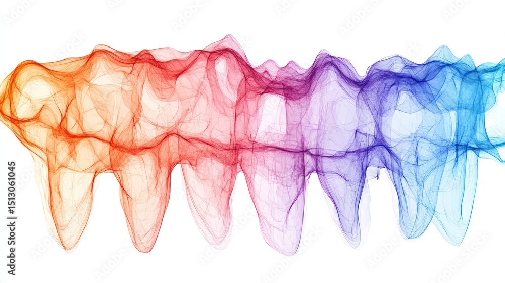 Poster abstract colorful wave patterns on white background. possible use stock photo