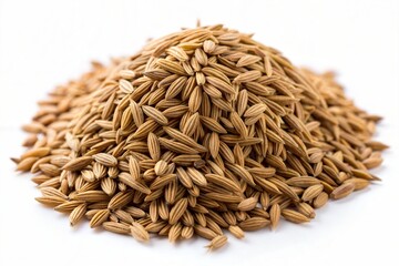 Obraz premium Pile of Aromatic Cumin Seeds Aromatic Cooking Spice Ingredient Closeup View