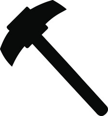 axe and hammer silhouette vector illustration icon on transparent background