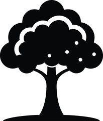 tree silhouette vector illustration icon on transparent background
