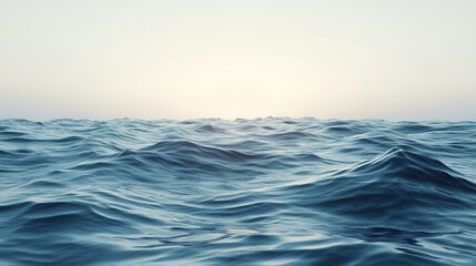 Obraz premium Calm Ocean Surface, Sunrise Background, Digital Rendering, Stock Photo