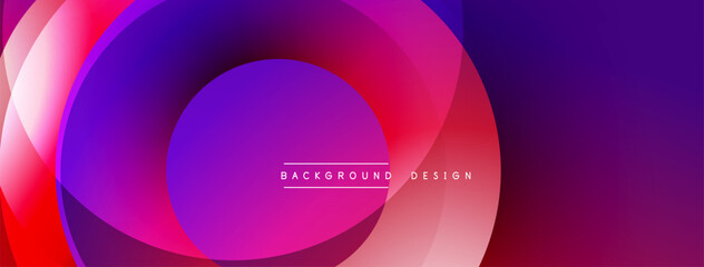 Abstract vibrant circles overlap, creating dynamic gradient effect. Modern design suitable for banners, backgrounds.